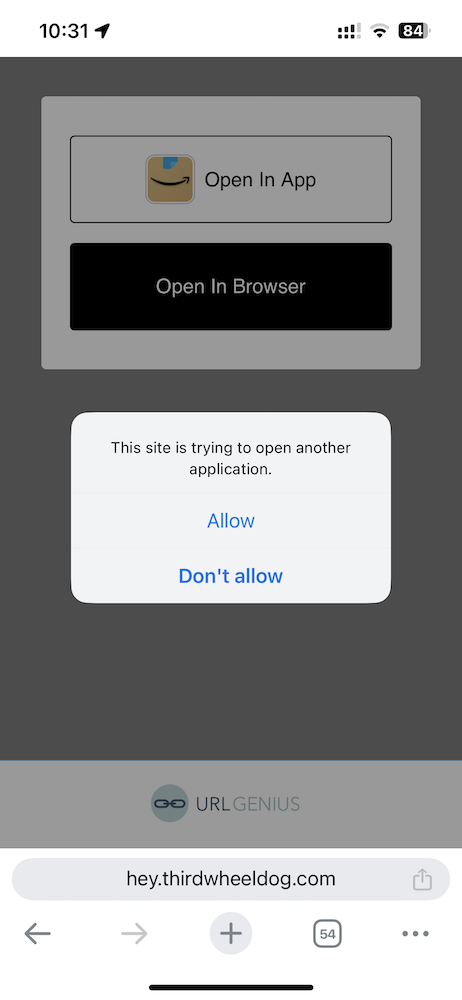 URLGenius links don't look like Amazon and as a result users drop