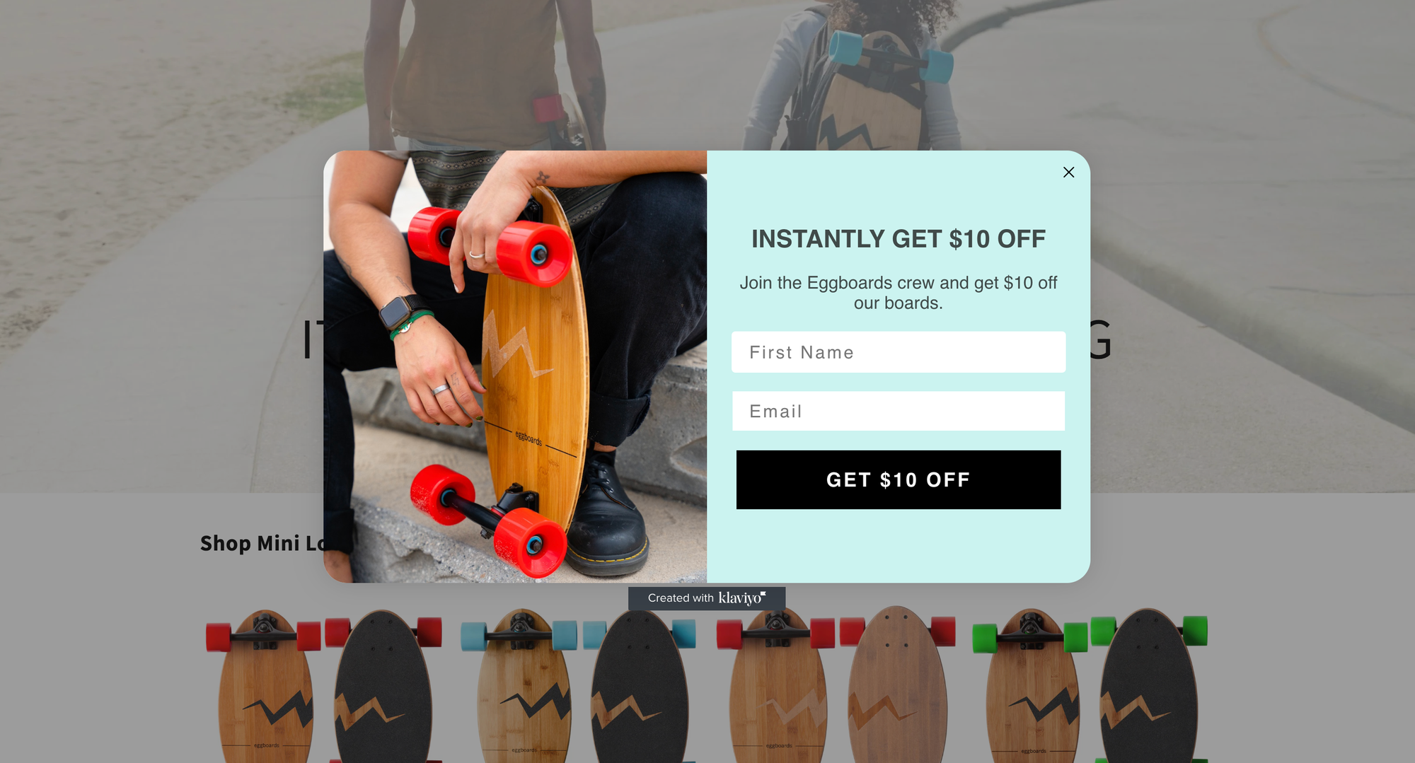 A pop-up shows on my Shopify website offering $10 off