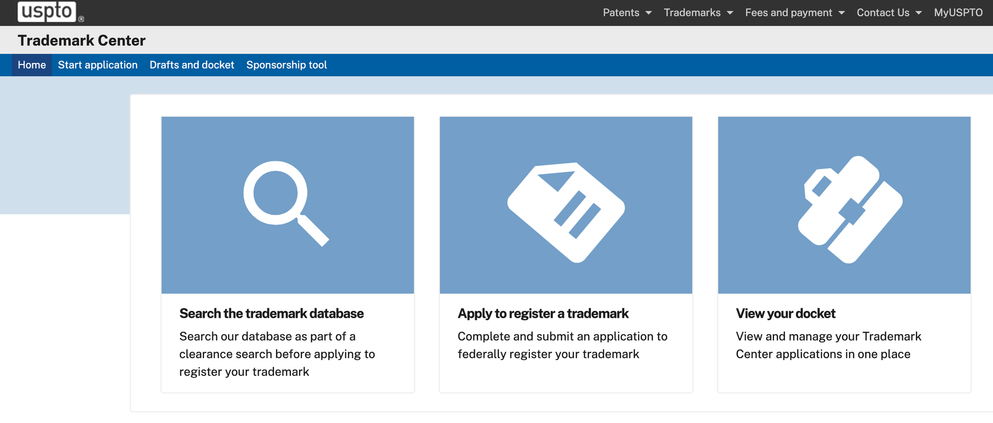 USPTO is where you can file your trademark applications